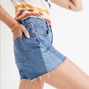 Madewell High Rise Pieced Edition Shorts
